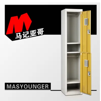 Armario de almacenamiento de ropa de acero laminado en frío clásico de 2 puertas, armario de hierro Almirah, armario de Metal separado